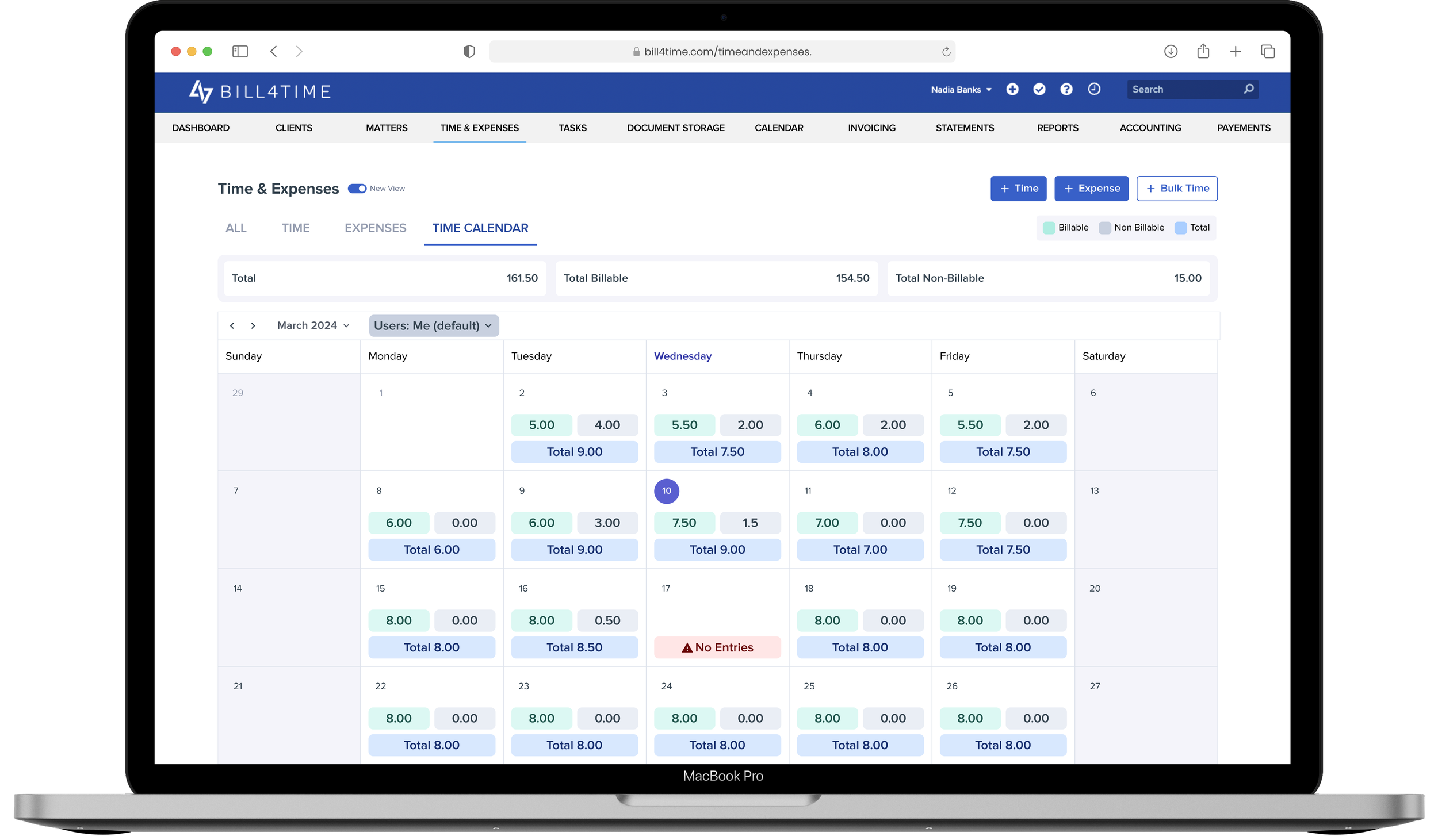 Bill4Time Time & Expense Tracking Redesign