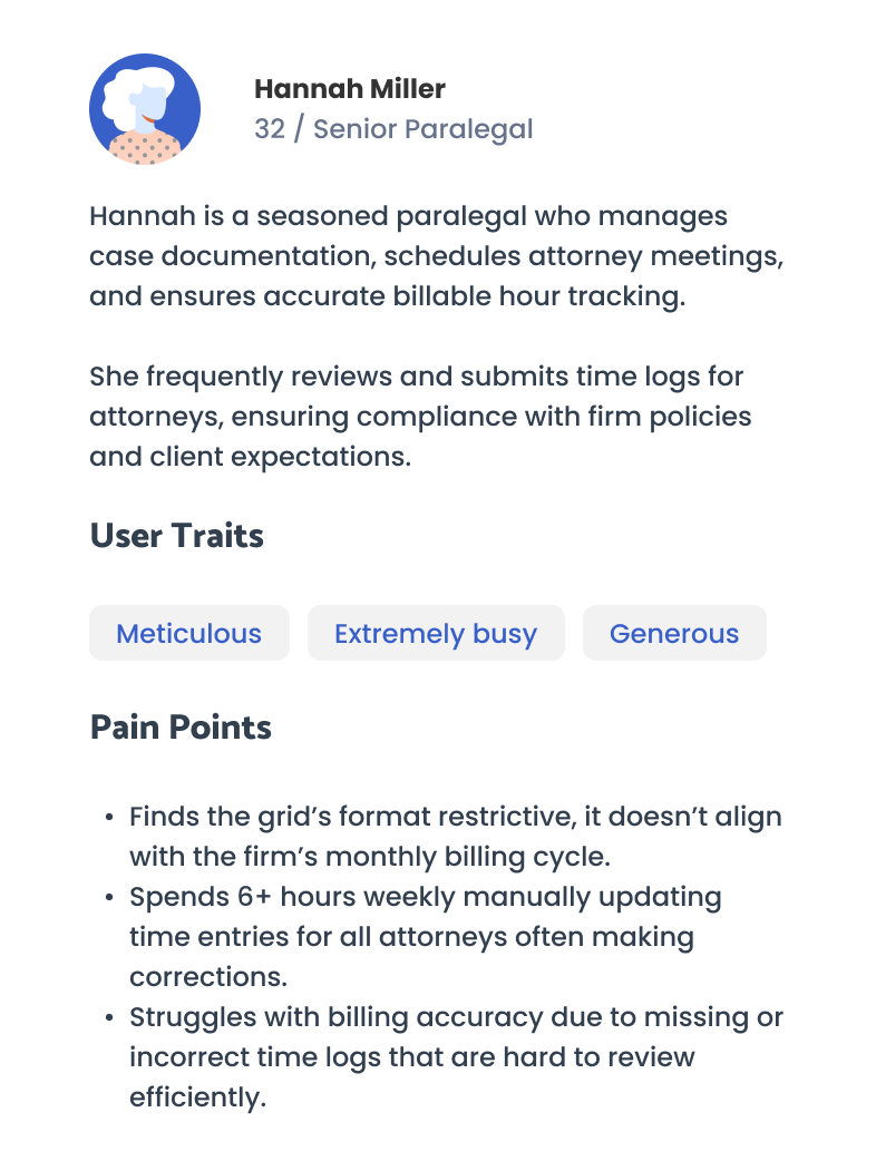 User Persona - Associate Attorney