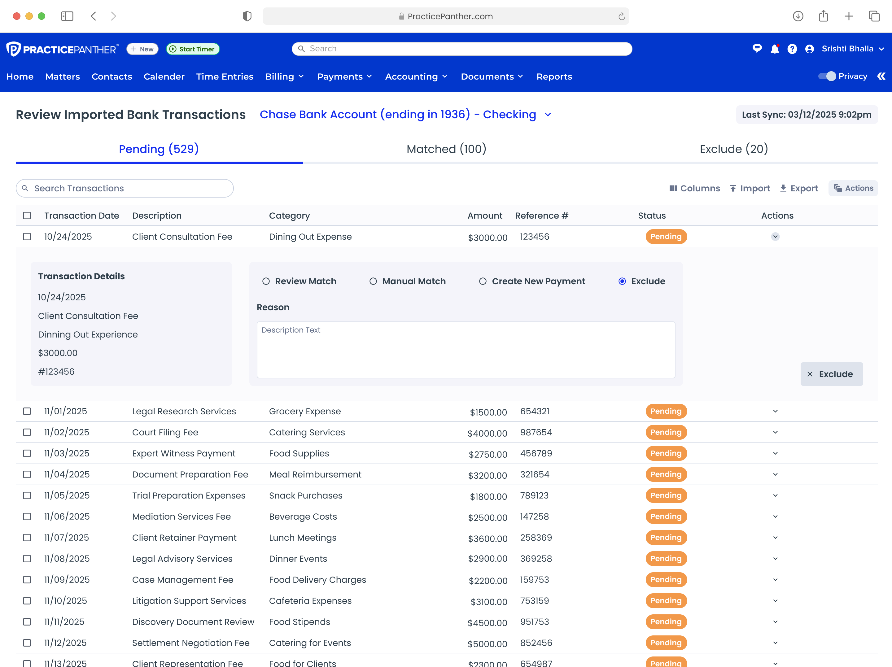 Iteration 1: Exclude tab with reason field