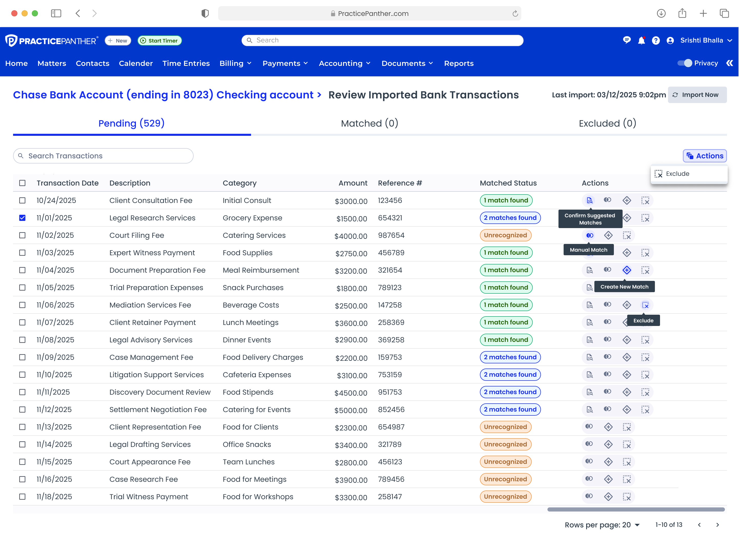 Iteration 2: Table with color-coded status badges and action buttons